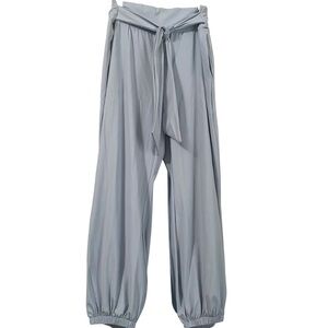HALARA light blue sz L Pants with High-Waist and Elastic Cuffs